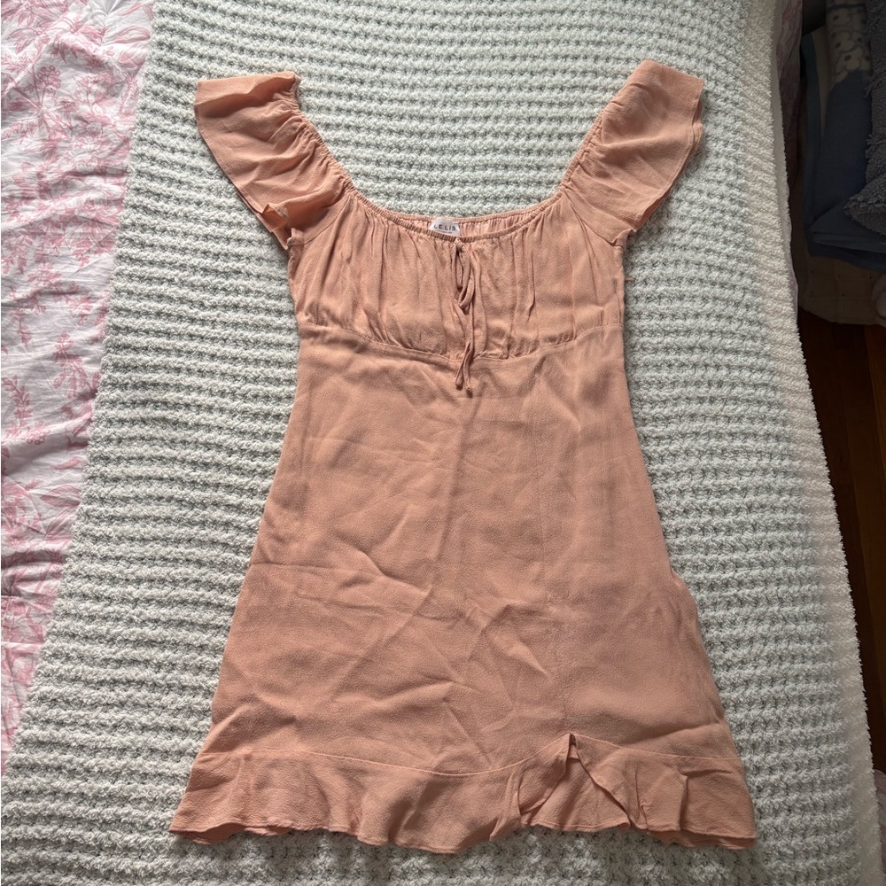 Peach cap sleeve Dress
